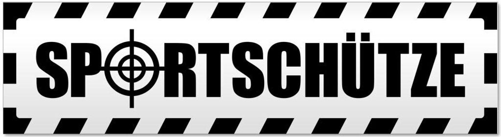 Kiwistar - Autoaufkleber - Schwarz - 45 x 12 cm - Sportschütze gestreift - Hinweis Aufkleber Sticker für Auto, Kfz, Fahrrad, PKW, LKW
