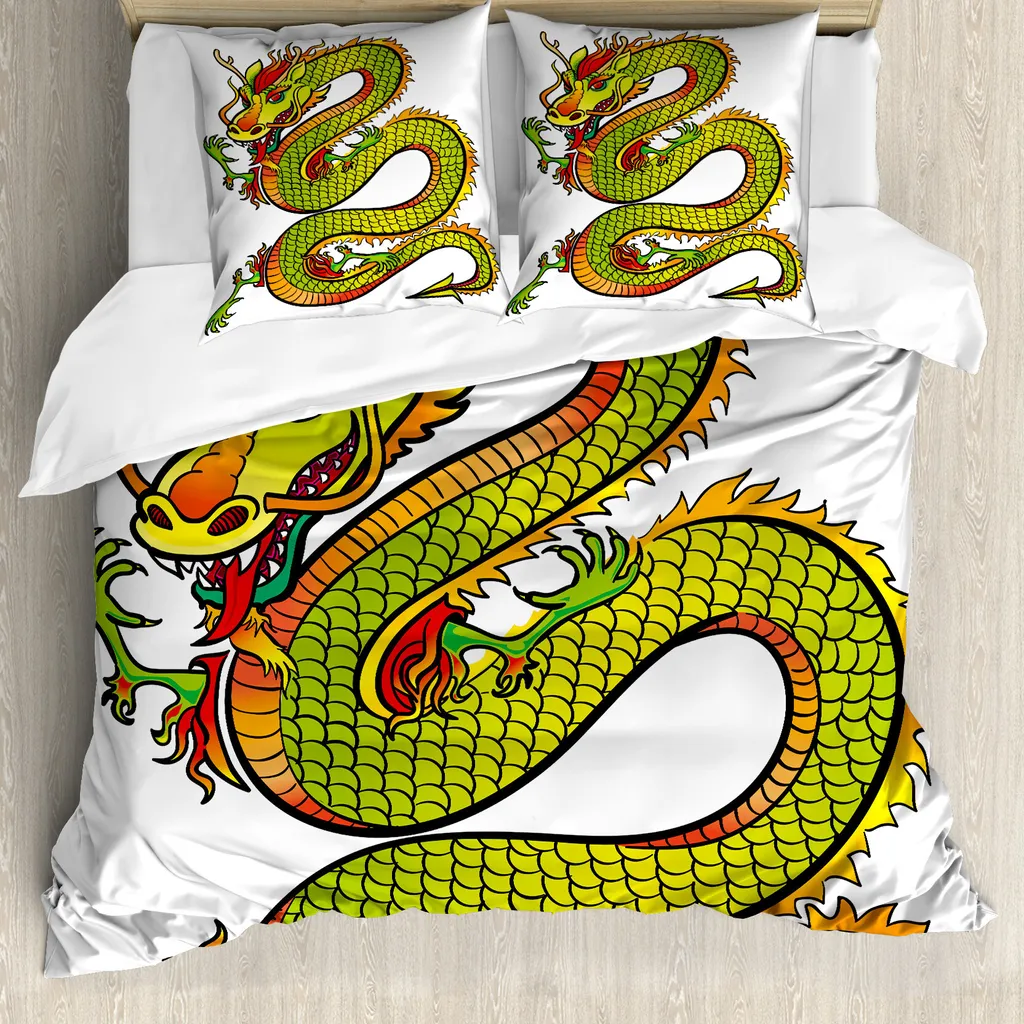 Copripiumino Folk Drachen ABAKUHAUS 155x220 - Arte Mitologica a Letto
