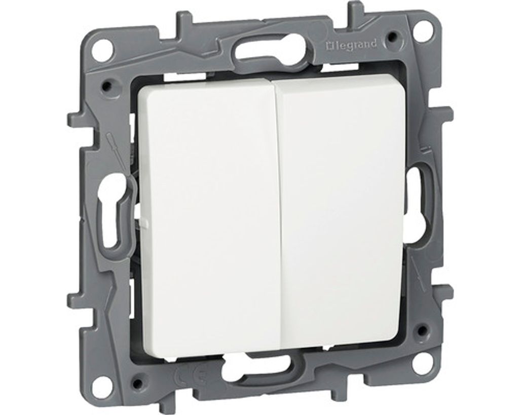 Vypínač Legrand Niloe 764502 dvojitý striedavý r. 6+6 biely Obrázok produktu 