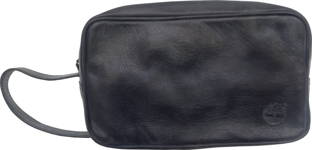 Timberland Kulturbeutel Kosmetiktasche Leder Anthrazit M3022-001