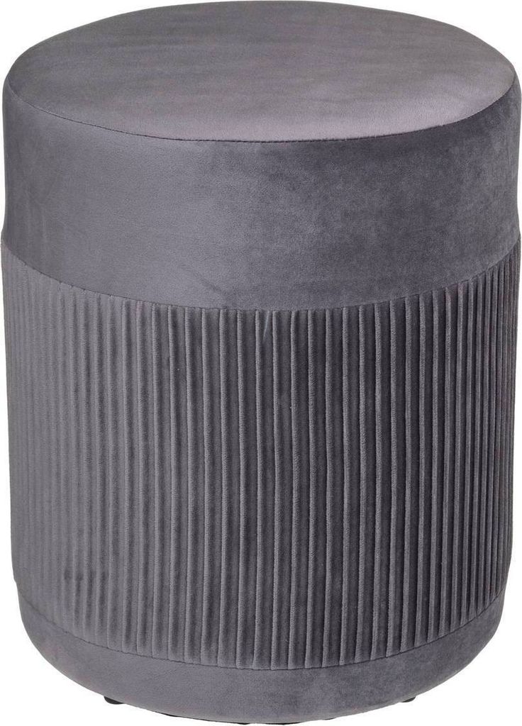 Sitzhocker "Nofy" - Samt - grau H. 38 cm - Atmosphera Produktbild 1