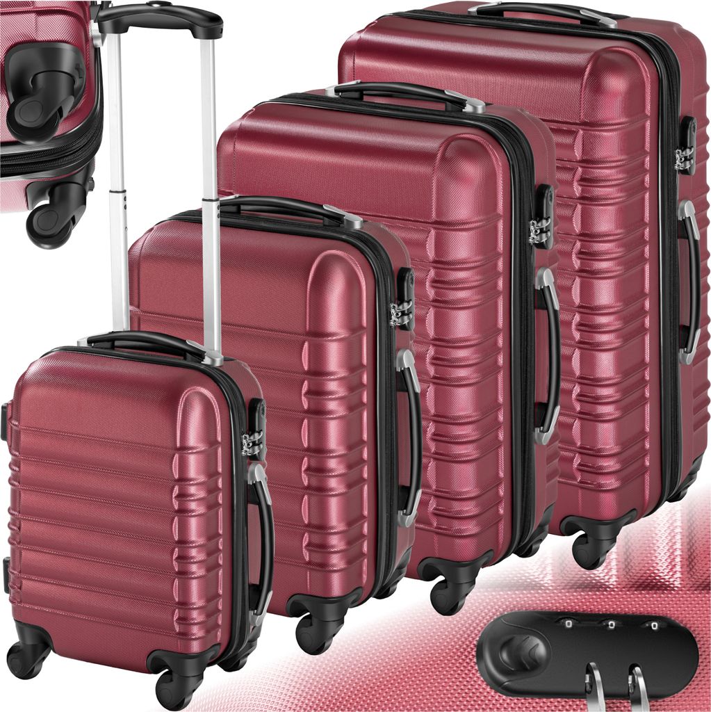 tectake® Hartschalenkoffer-Set 4-teilig, aus robustem Produktbild 
