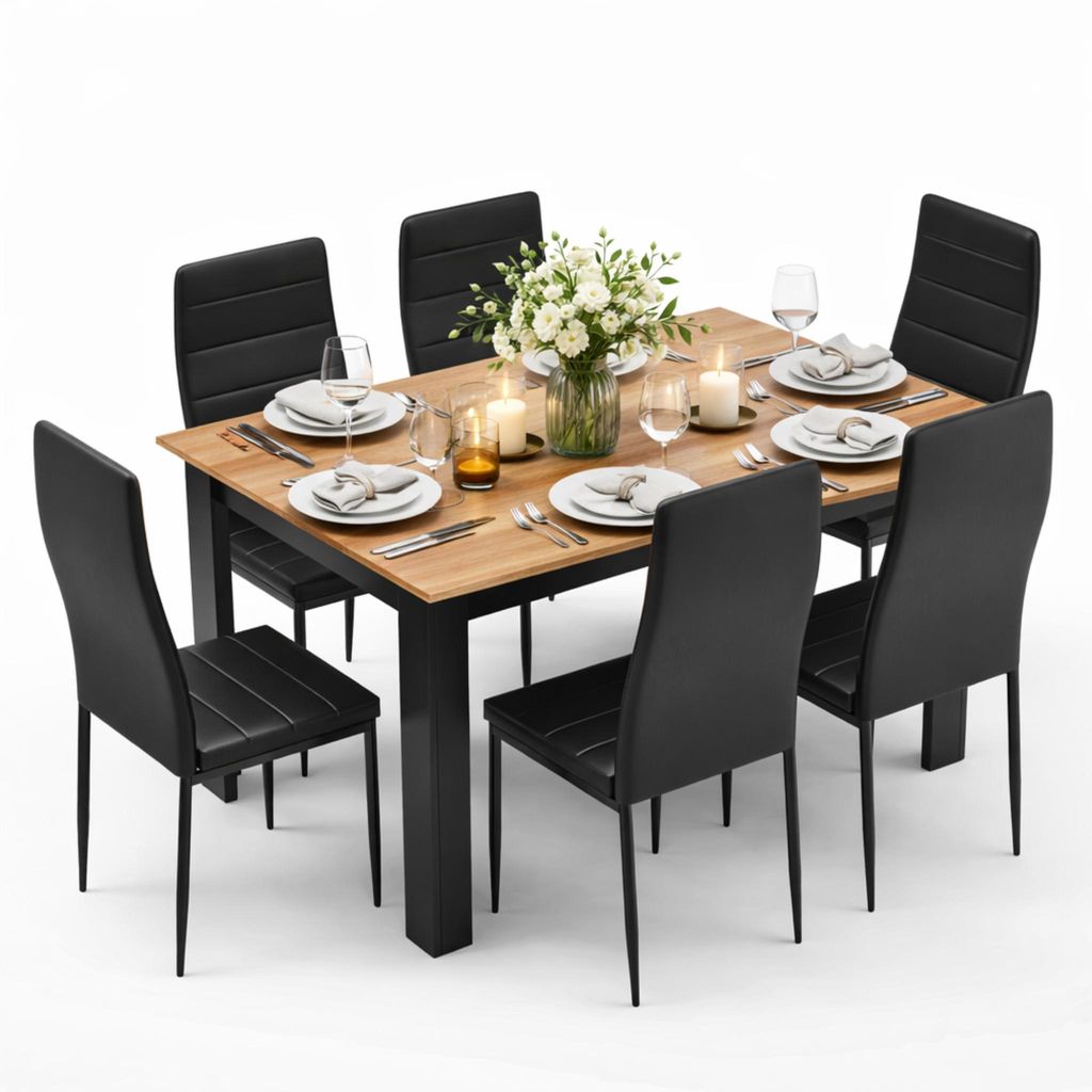 Mondeer Essgruppe Esszimmergruppe (Set, 7-tlg) Spanplatte & Produktbild 
