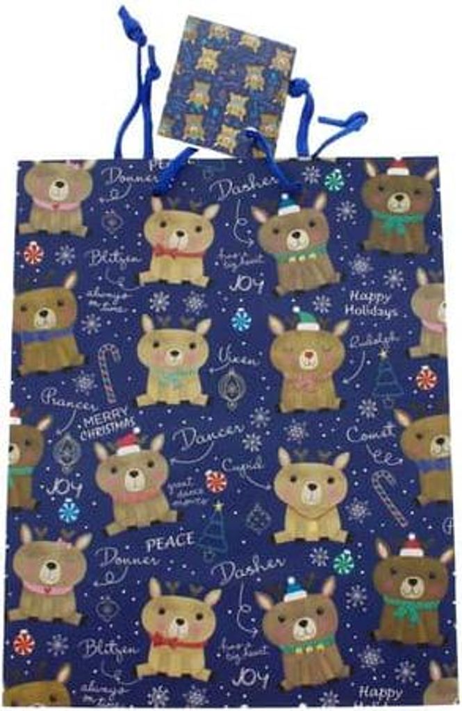 Geschenktasche - Rentiere - Maße ca. 17,8 x 9,8 x 22,9 cm