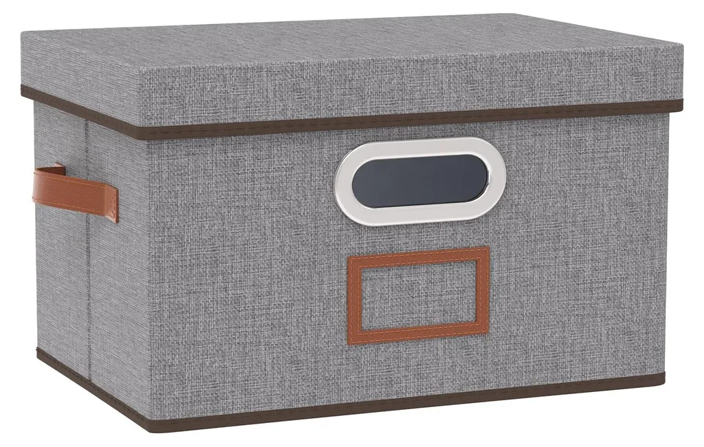 Fini le désordre avec cette boîte de rangement pliable grise 32x23 cm
