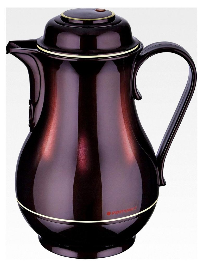 Isolierkanne 1,2 l | Zweifunktions-Drehverschluss | BPA-frei | Germany | Warm- und Kalthaltung | Glaseinsatz | black cherry