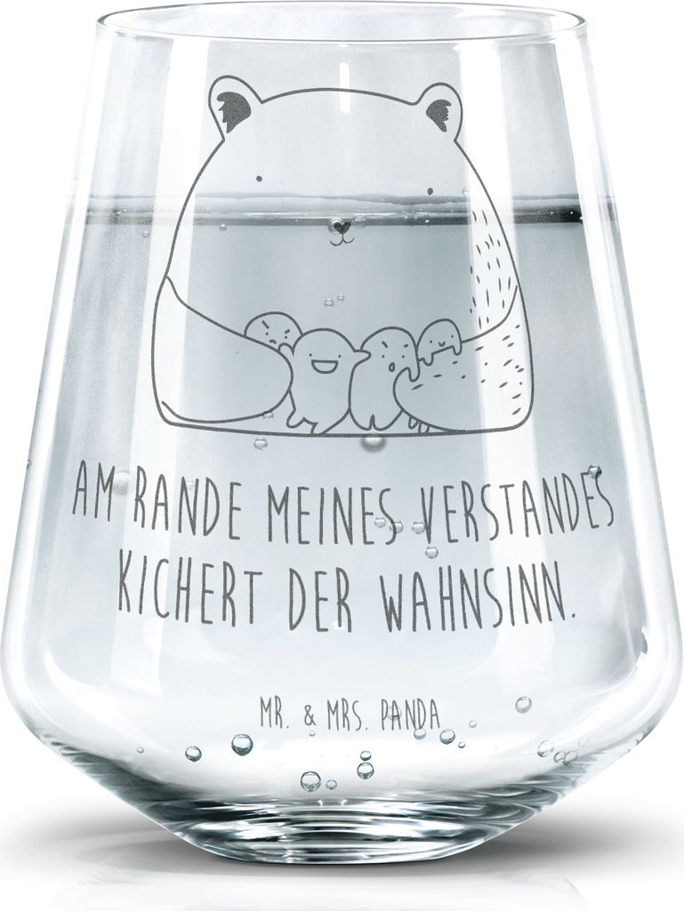 Mr. & Mrs. Panda Glas Bär Gefühl - Transparent - Geschenk, Trinkglas, Durchgedreht, Wahnsinn, Verrückt, Teddy, Dekoglas, Becherglas, Wasserglas,...