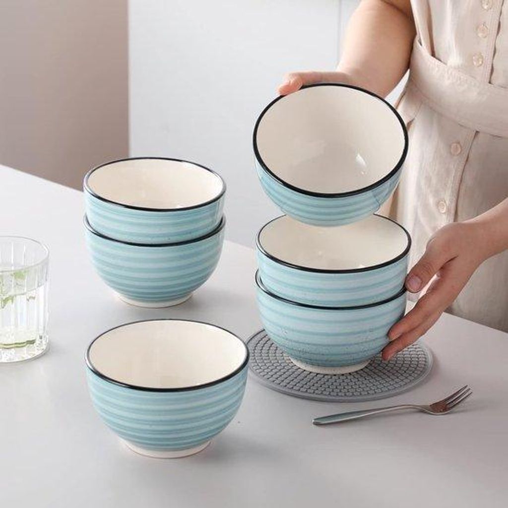Keramische Schalen 6-teilig blau 24oz
