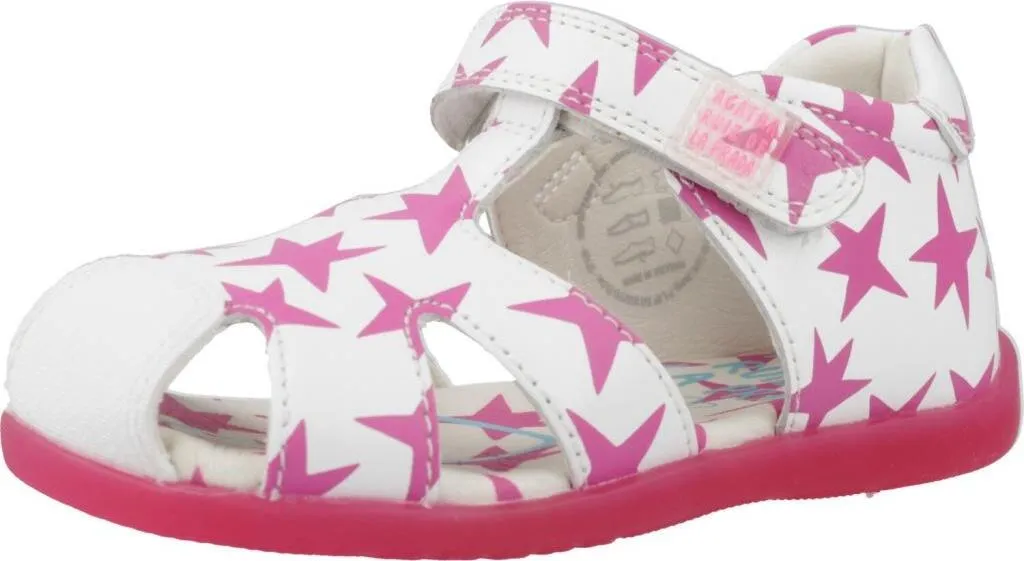 Nu-pieds Fille en Cuir Blanc Agatha Ruiz De La Prada Modèle 242902A