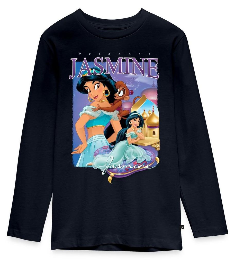 Prinzessin Jasmin Mit Treuem Äffchen Abu Teenager Premium Langarmshirt, 146/152 (10 Jahre), Navy