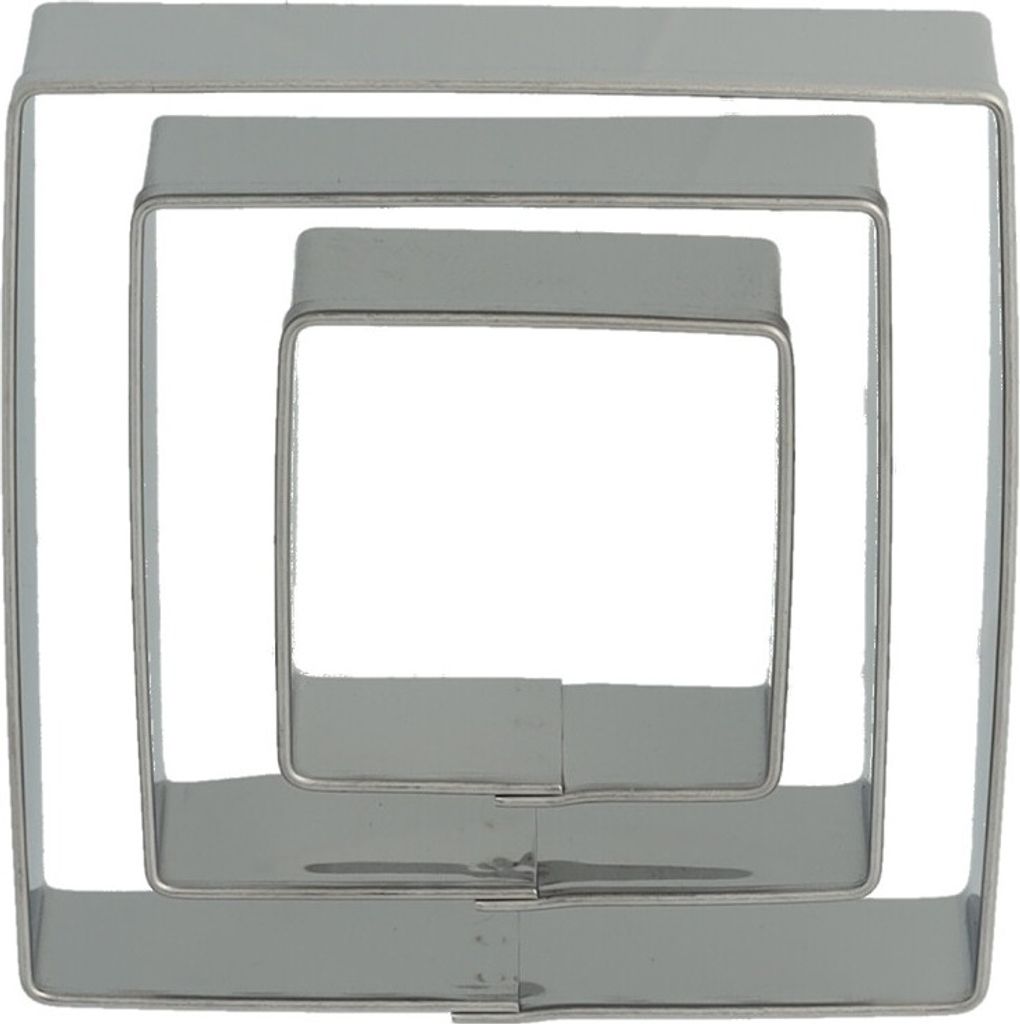 bakeryteam 3 QUADRATE / VIERECKE Ausstechform-Set Produktbild 