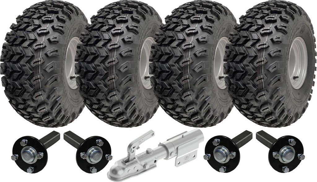 22x11.00-8 Twin Axle Utility ATV Quad Trailer Kit Kola a Obrázek produktu 