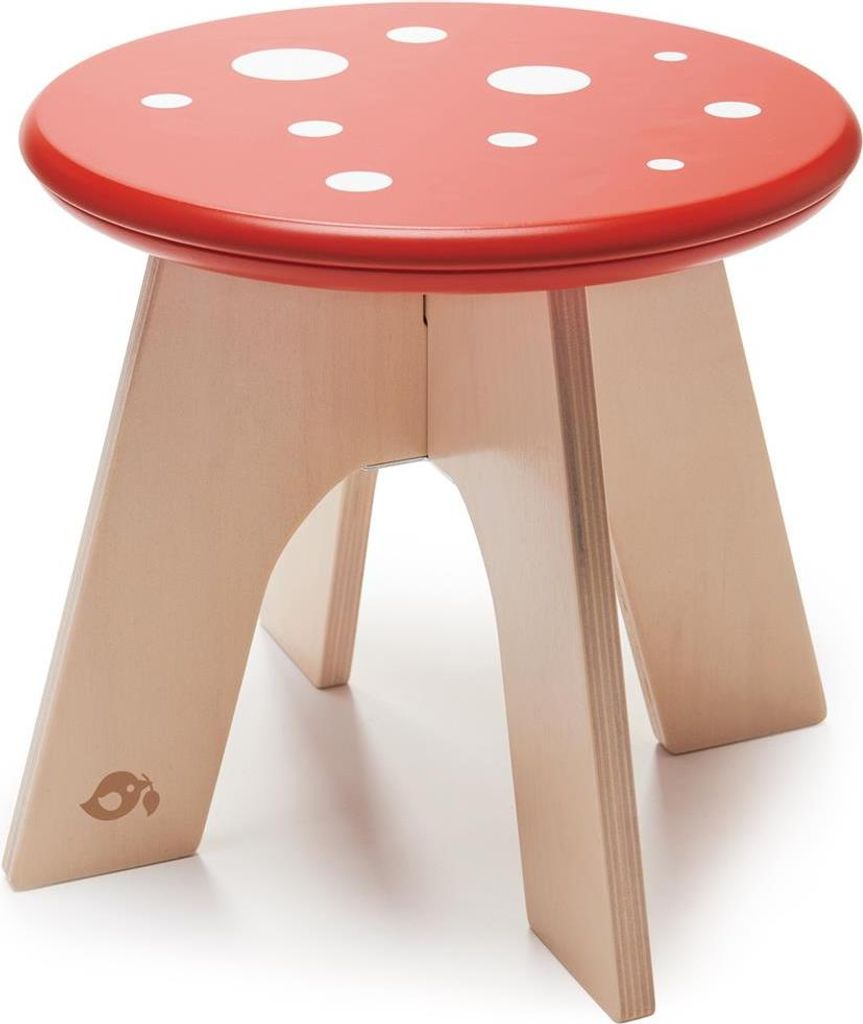 Tender Leaf Hocker Pilz Holz Kinderzimmer Rot