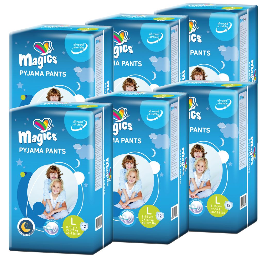 thumbnail image 2 of Magics Disposable Swim Nappies For Babies - Size L (31+ Lbs), Pack Of 10, Leak-Proof For Pool & Beach 2 of 12