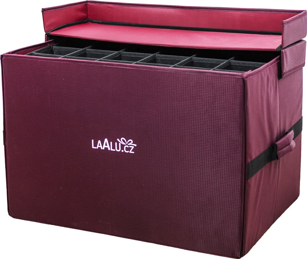 Boîte de rangement décoration de Noël luxe 96 compartiments rouge