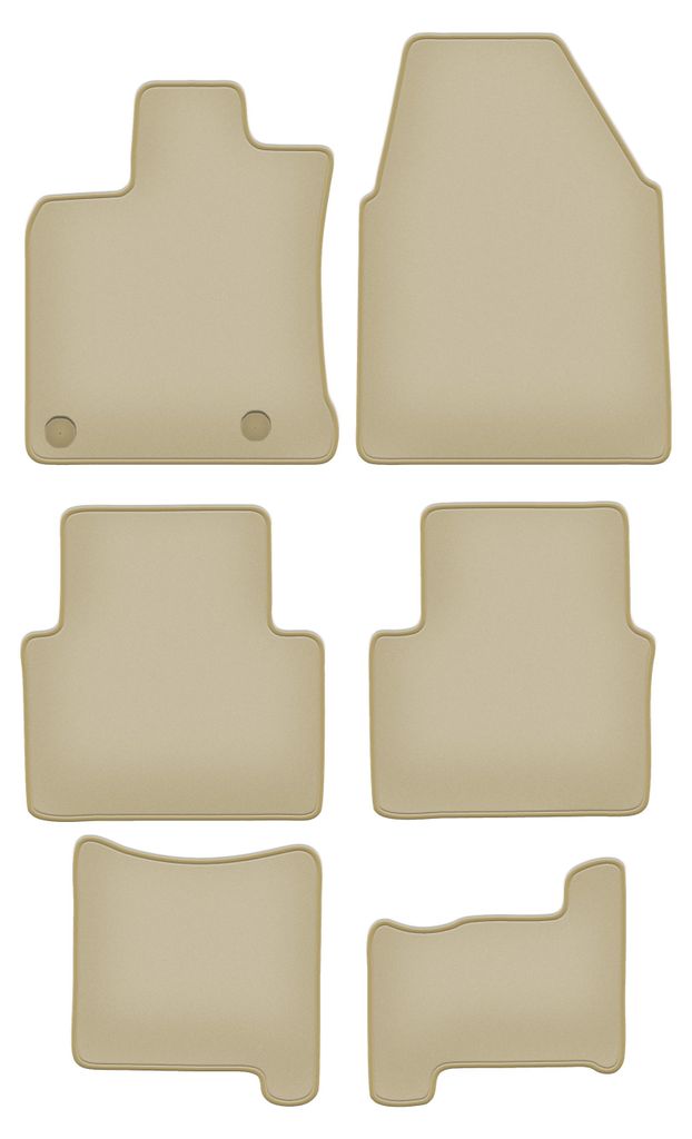 Velours-Fußmatten PREMIUM beige passend für Nissan Qashqai +2 (2007-2013, Crossover) – mit Befestigungen – passgenau