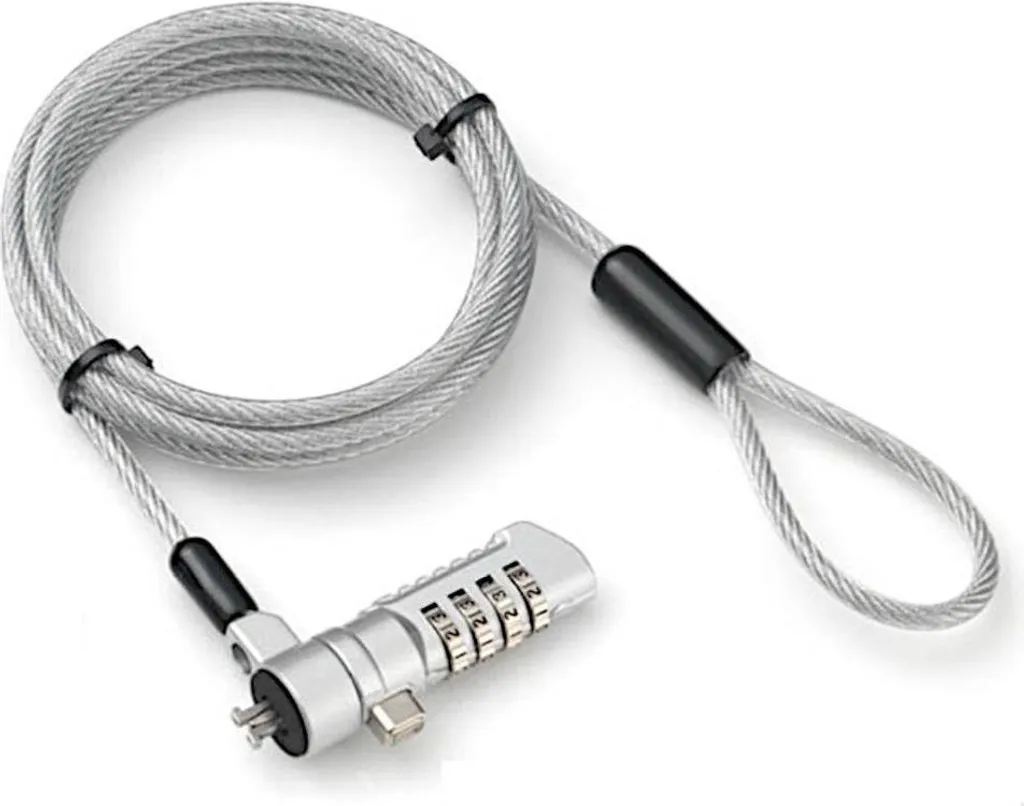 Câble Techly IQ-LOK-16-K de 1,8 m avec Serrure à Combinaison en Acier