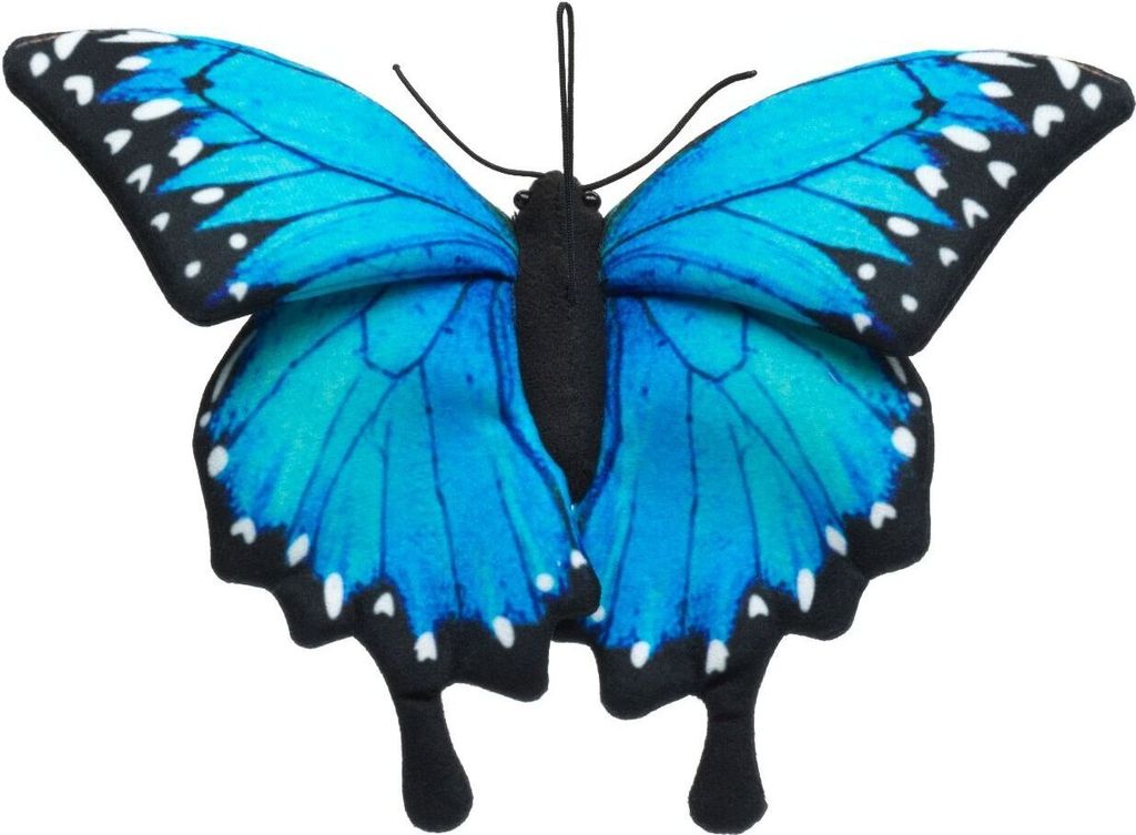 Kuscheltier Schmetterling blau/schwarz 26 cm Plüschtier Produktbild 