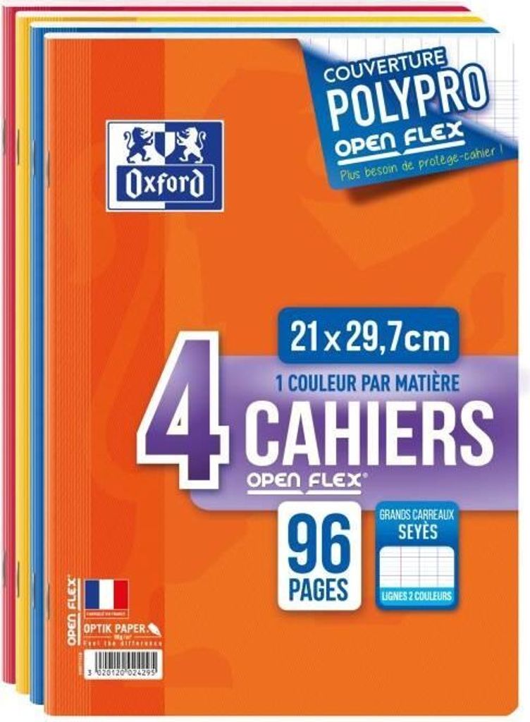 Oxford Cahier "Openflex", A4, seyès, lot de 4
