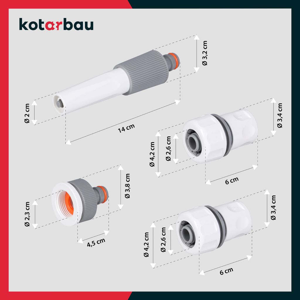 KOTARBAU® Attacco rapido 3/4 Sistema Geka con diametro 19 mm per tubo