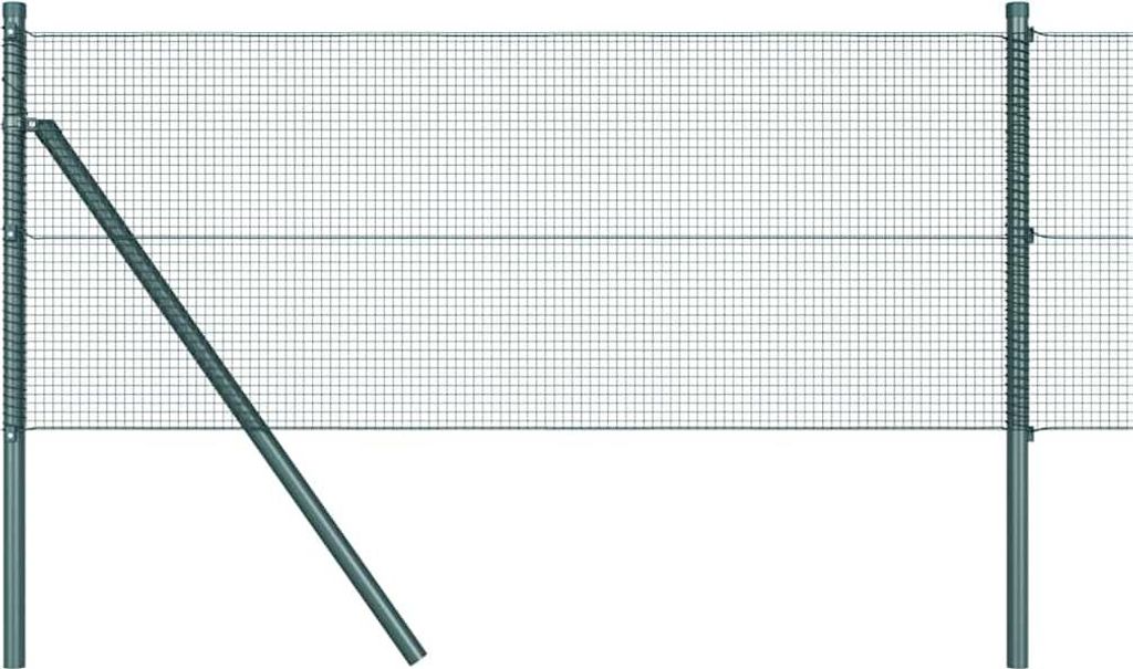 vidaXL Zaunpfosten Grün 100 x 0,4 m (12 x 12 mm Netz) Stahl und PVC