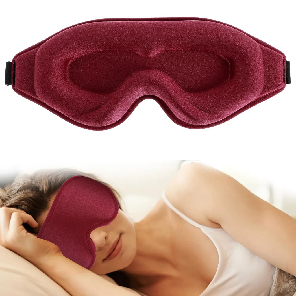 Masque de nuit en soie pour voyage et sieste avec occultation 3D
