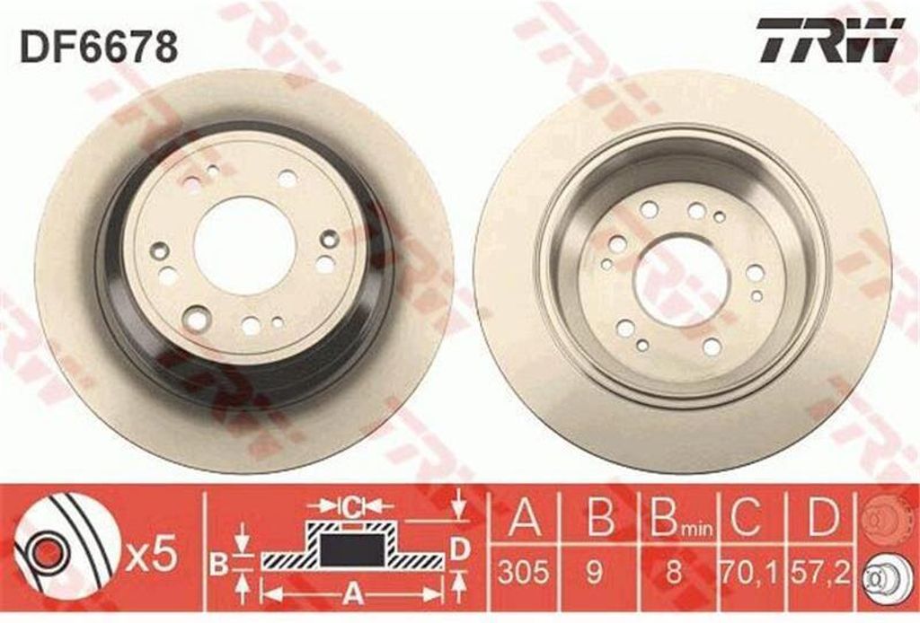 Bremsscheibe TRW DF6678