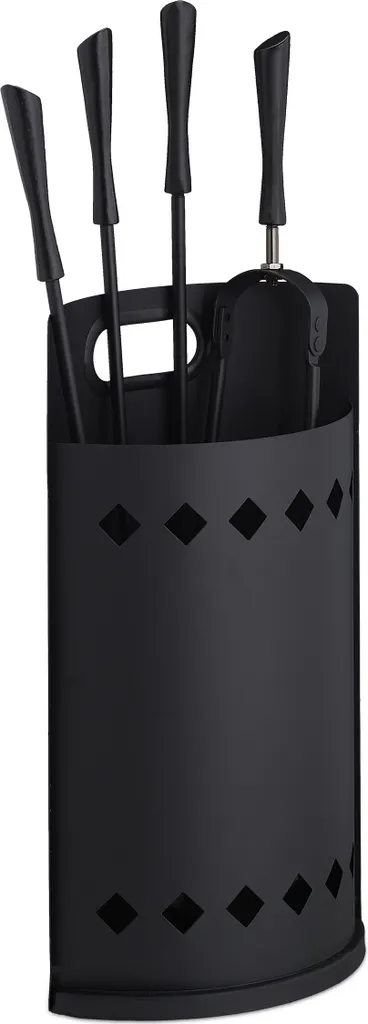 Serviteur de Cheminée avec Seau à Cendres 5 Pièces - Accessoire Poêle