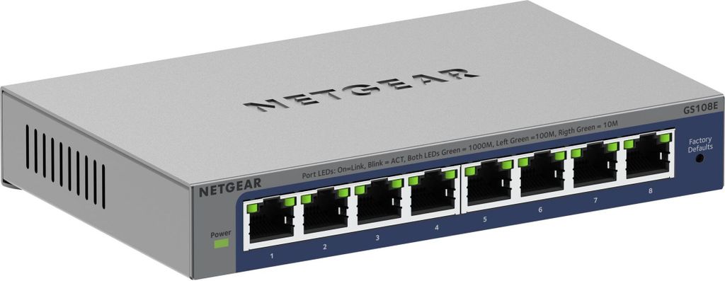 NETGEAR Switch 8x GE GS108E-400EUS Unmanaged Plus Immagine del prodotto 