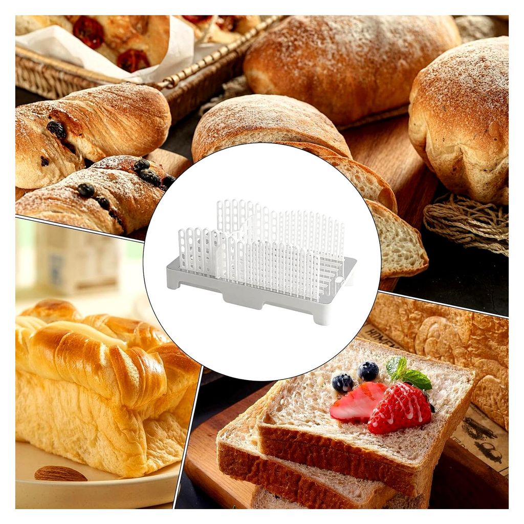 Faltbarer Brotschneider mit verstellbarer Breite, Schneideanleitung, Küchenhelfer für Bagels, Kuchen und Sandwiches