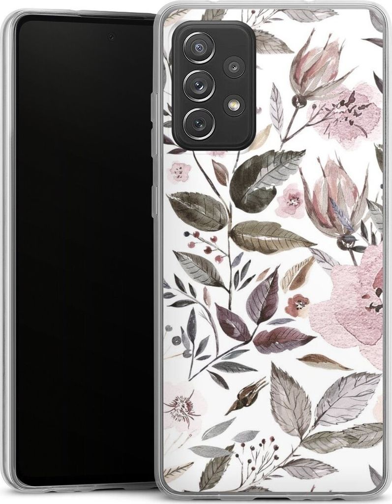 DeinDesign Slim Hülle für Samsung Galaxy A72 Silikon Case Ultra Dünn Handyhülle Blumen Pastell Wasserfarbe