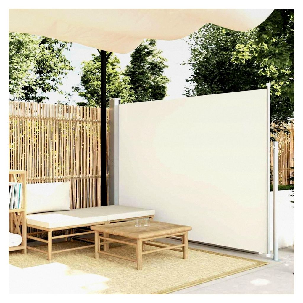 Ausziehbare Seitenmarkise 170×300 cm Creme, Balkonmarkise wasserdicht für Terrasse, Wohnmobil, Garten, Café