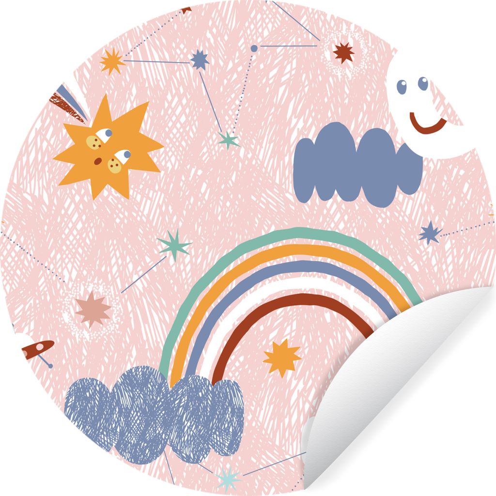 MuchoWow - Mauerkreis - Wand Bilder - Wandsticker - Wohnzimmer Dekoration - Dekoration für die Wände - Aluminium - Babyzimmer