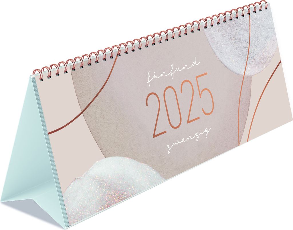 HÄFFT Kalender Tischkalender 2025 Querkalender mit Aufsteller 8448-0