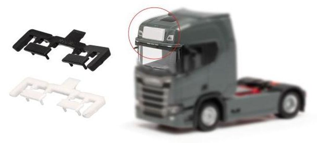 Herpa 054638 - 1/87 Zubehör: Leuchtkasten einteilig, 6x weiß, 2x schwarz