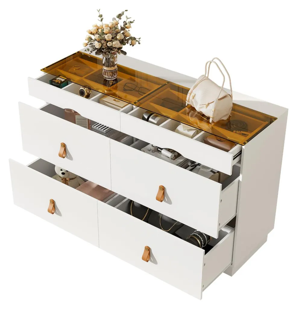 Coiffeuse et Commode de Rangement Blanche L120cm pour la Chambre - 11
