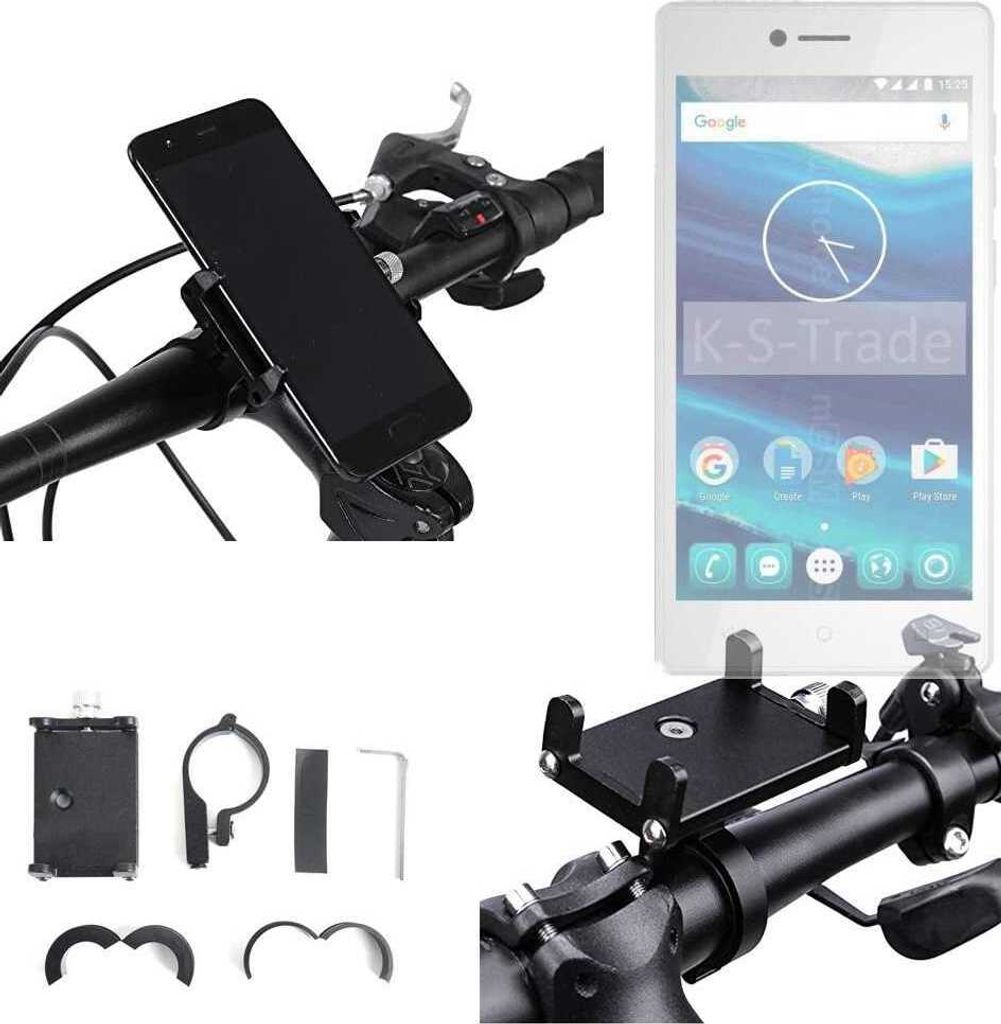 K-S-Trade Handyhalterung für das Fahrrad kompatibel mit Qilive Q7 5 Halter Lenkstange Fahrradhalterung Motorrad Bike Mount Befestigung Smartphone