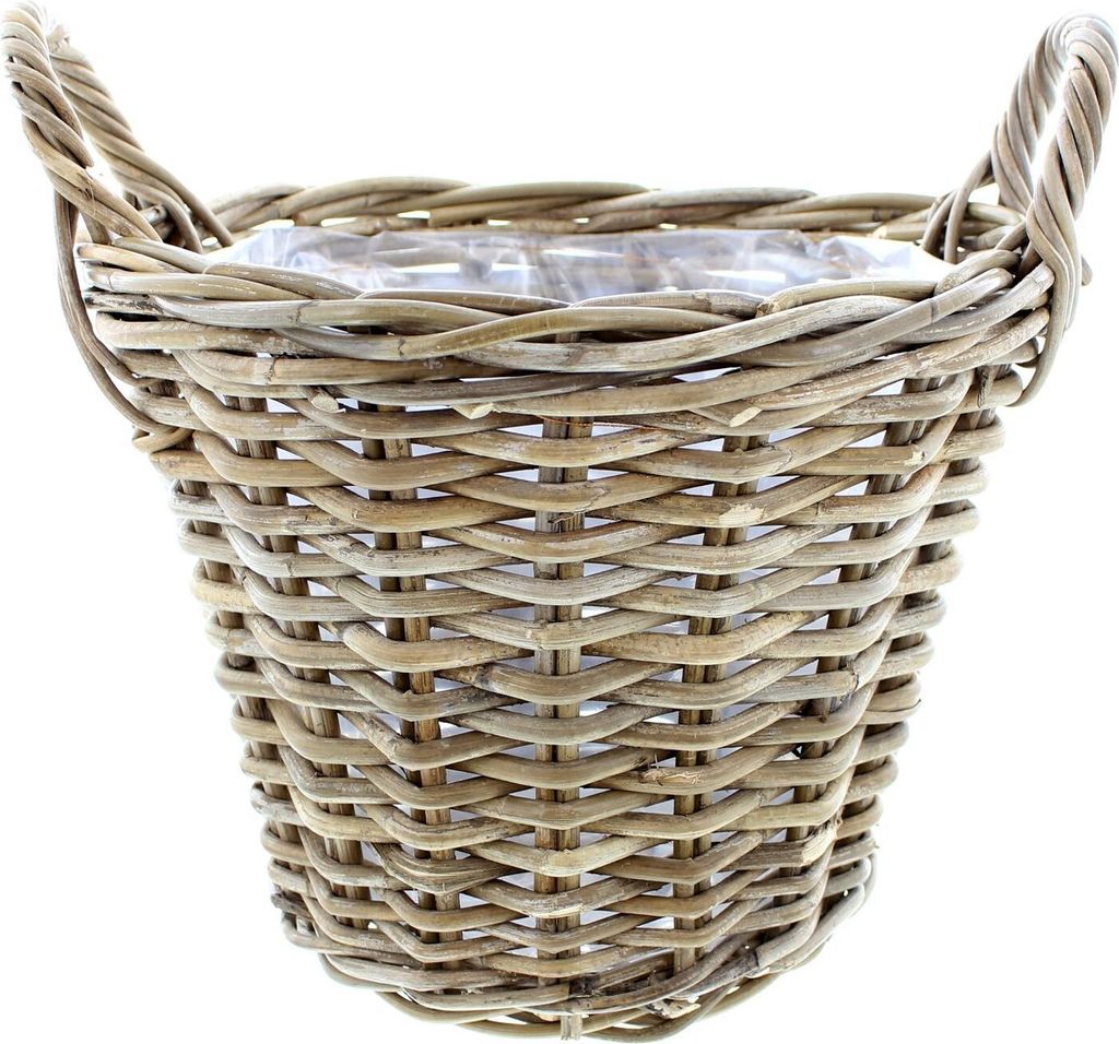 Pflanzkorb aus Rattan, groß, Blumen Pflanz Korb Kübel Topf Produktbild 1
