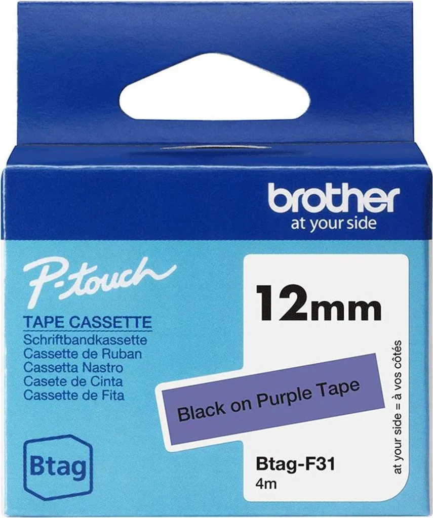 Brother BTAG-F31 Nastro Viola 12mm: Etichette Chic per Casa e Ufficio