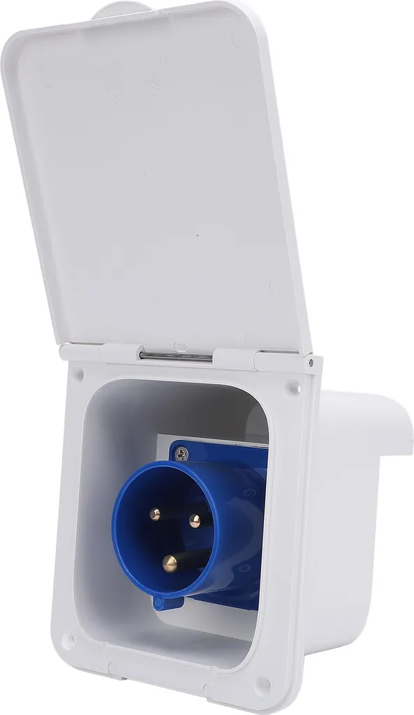 Socle de connecteur secteur 32A étanche pour branchement quai camping-car