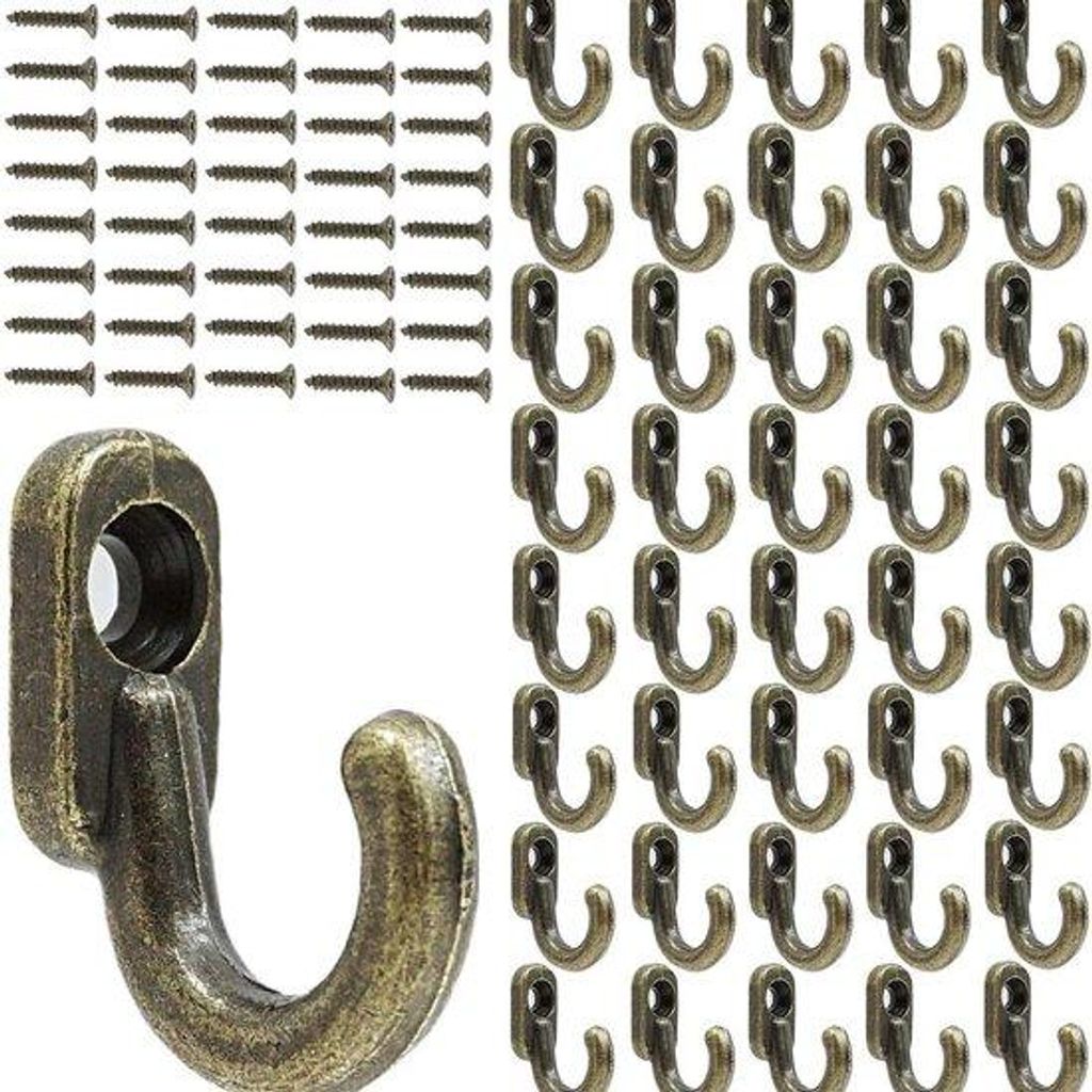 40 schroefbare, rostfreie, dekorative Haken, geeignet für Schlafzimmerwände und Balkone.