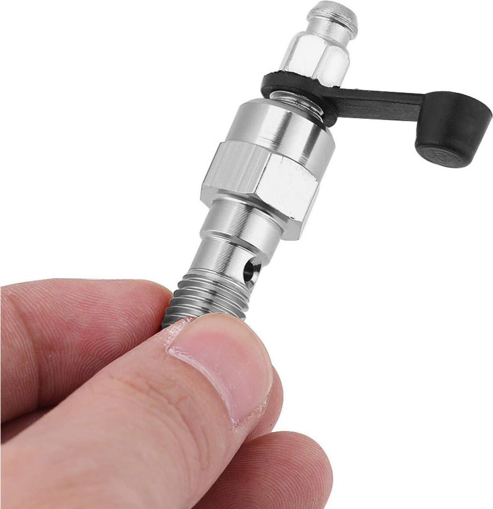Entlüftungsschraube M10 * 1.25mm Motorrad Hauptbremszylinder - Universelle Aluminium Tülle Banjo Schraube mit 2 Stück Ringen & O-Ring Kit - Silber