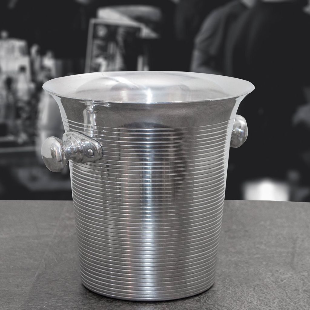 Flaschenkühler, Sektkühler, Aluminium, Geriffelt