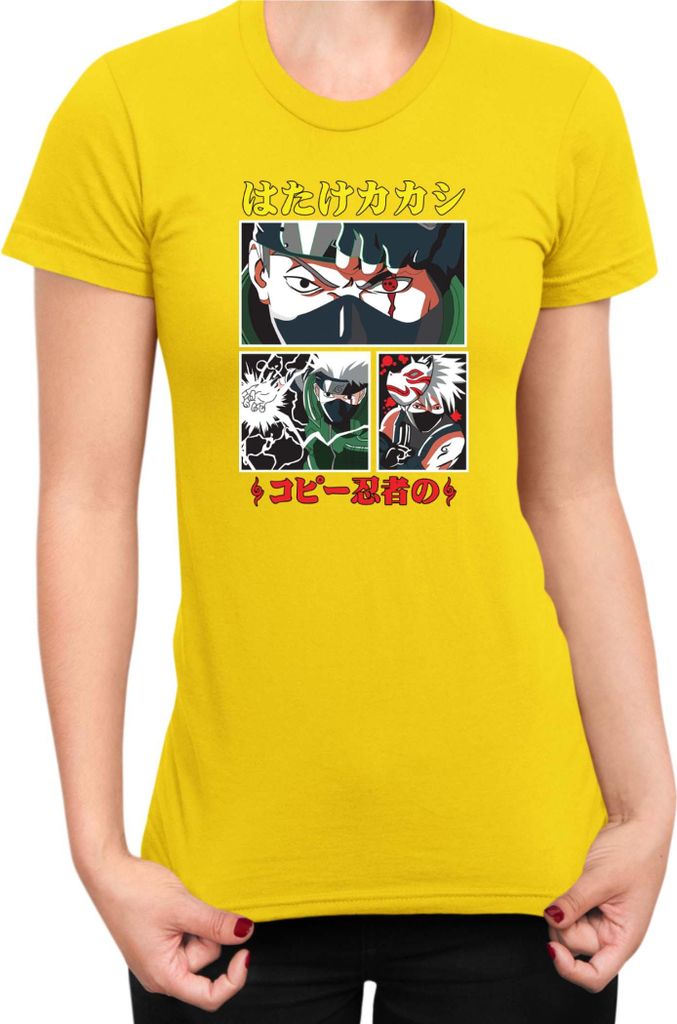 Damen T-Shirt Naruto Kakashi Hatake 08, Lady S / Gelb