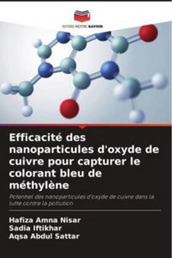 Efficacité des nanoparticules d'oxyde de cuivre pour capturer le colorant bleu de méthylène