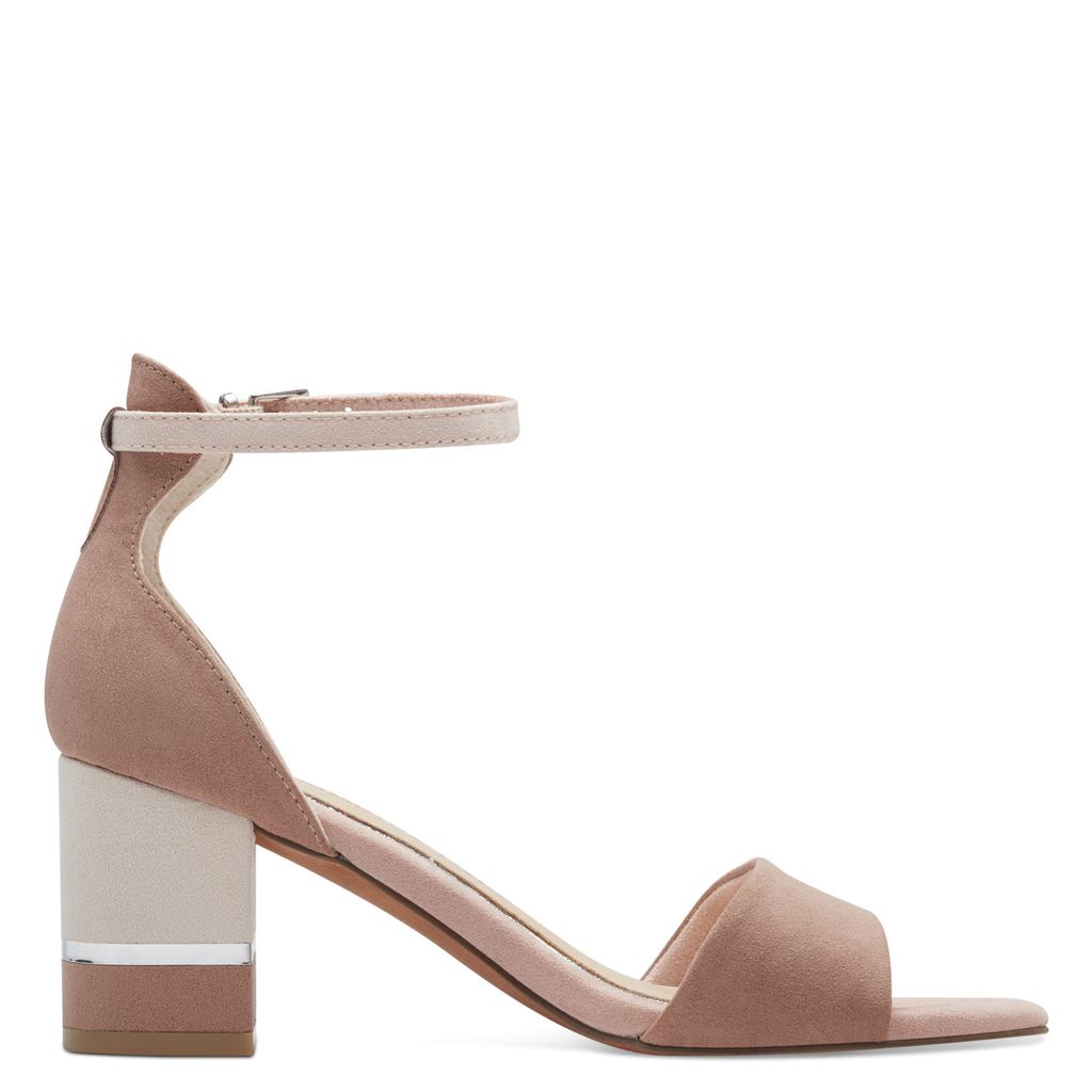MARCO TOZZI Damen Sandalette Colorblock geschlossene Ferse Fesselriemen 2-28303-42, Größe:37 EU, Farbe:Beige