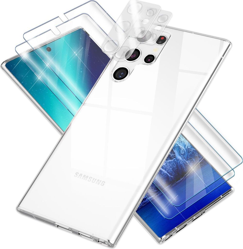 NALIA Hülle "GLAZE" für Samsung Galaxy S23 Ultra - Klare TPU Schutzhülle, Anti-Gelb, Schlank & Leicht - Transparente Handyhülle