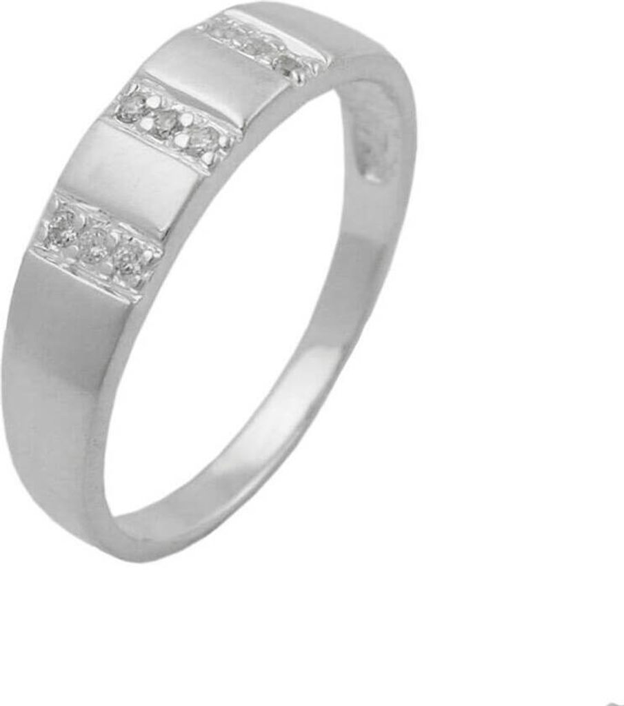 Ring mit Zirkonia schlicht 5mm 925 Silber Sterlingsilber Damen Innenumfang 54mm Ø17.2mm