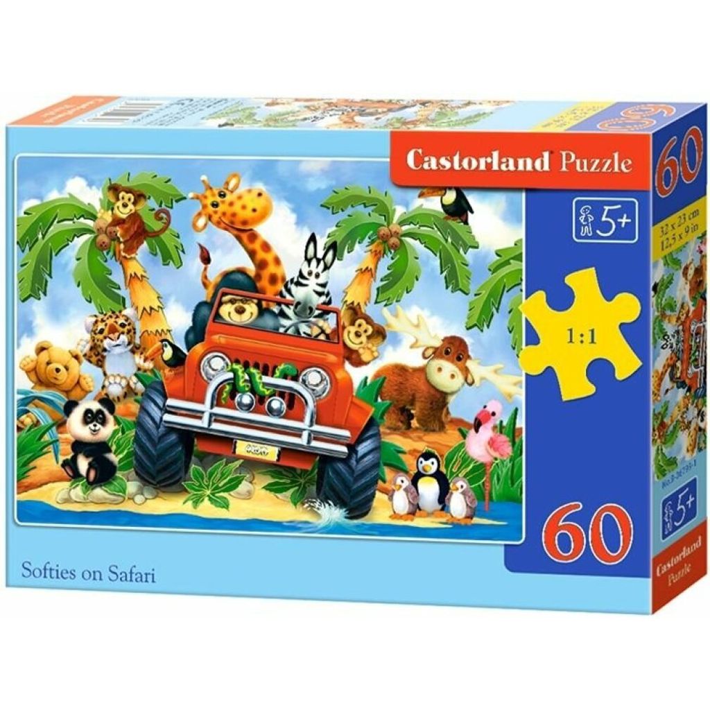 Castorland Softies on Safari 60 pcs, 6 kusov, rozprávky, 5 Obrázok produktu 