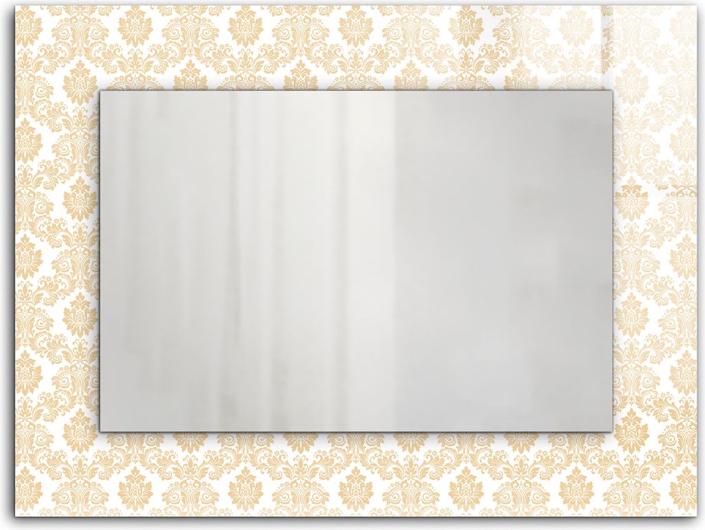 Gelbe Ornamente – Rechteckiger Spiegel mit Druck 80x60 cm – Modern - Dekorativ für die Wand